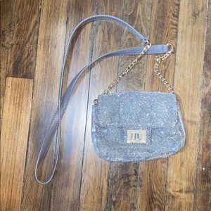Juicy silver glitter with gold accent cross body